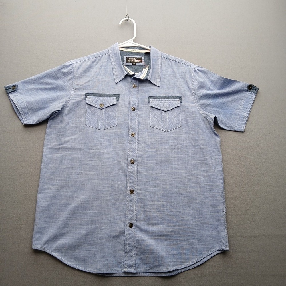 Hard Edge Short Sleeve Button Up Shirt Size M Boys Short Sleeves